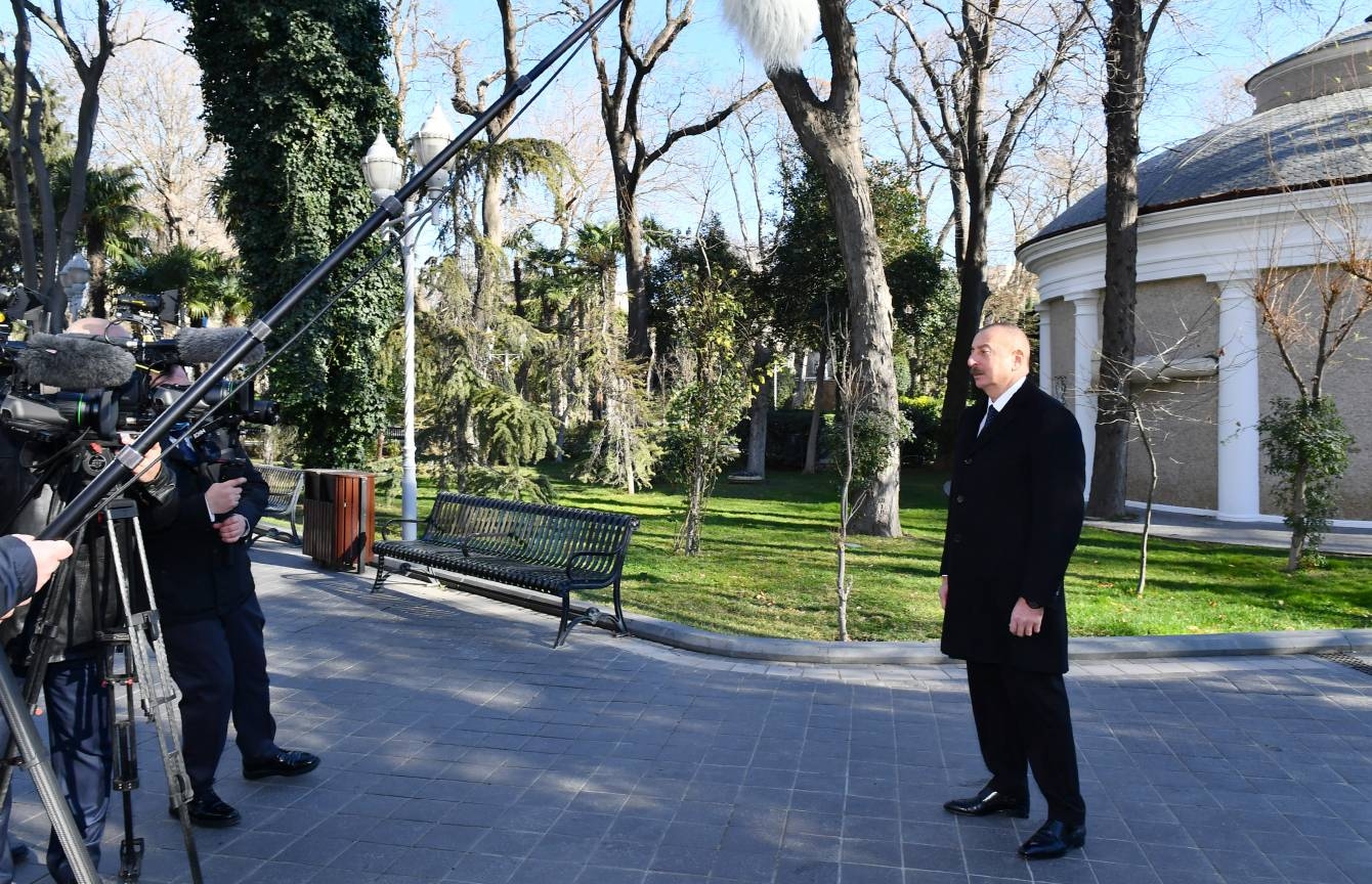 Prezident İlham Əliyev xeyriyyəçi Hacı Zeynalabdin Tağıyevin 18 yanvar tarixində Bakıda ucaldılan abidəsinin açılışında çıxış edib