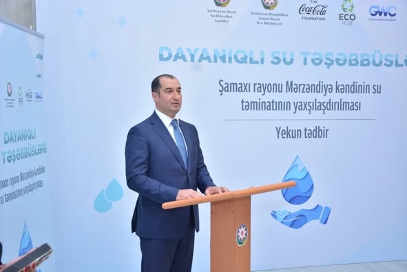 Şamaxı rayonu Mərzəndiyə kəndində içməli su layihəsi istifadəyə verildi