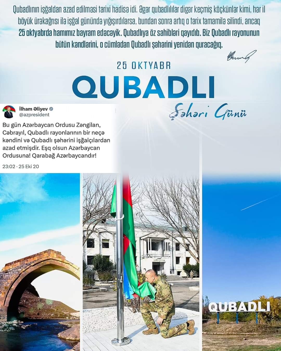 25 Oktyabr – Qubadlı şəhəri günü: Tarixi Zəfərdən quruculuq mərhələsinə
